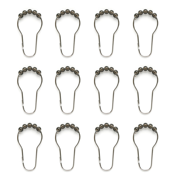 Twilight Embossed PEVA 13 Piece Shower Curtain with Roller Glide Hooks/Rings Set
