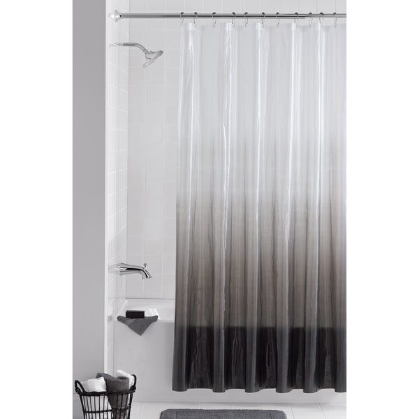Twilight Embossed PEVA 13 Piece Shower Curtain with Roller Glide Hooks/Rings Set