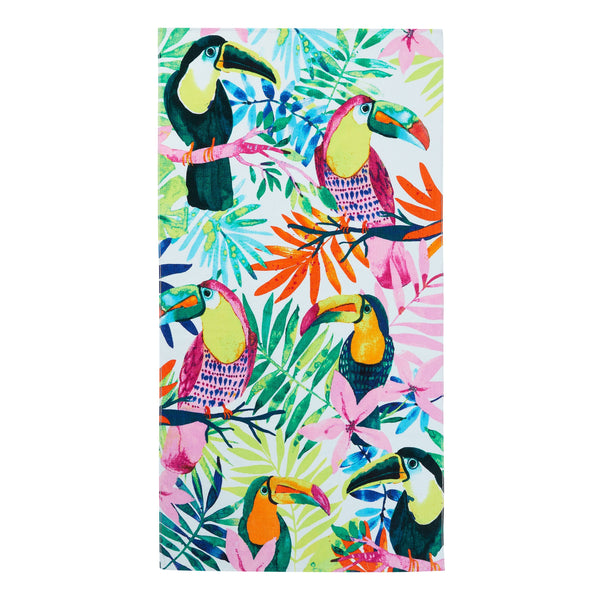 Oversized Cotton Multi-Color Beach Towel, Toucan