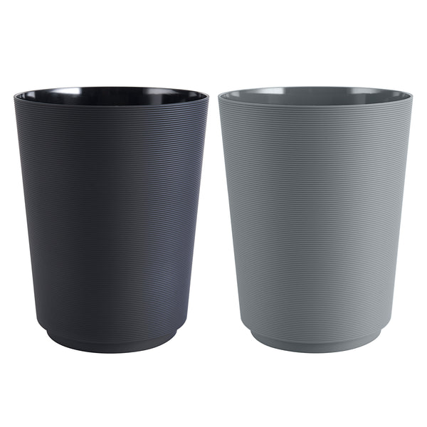 Soft Touch Grey Plastic Wastebasket